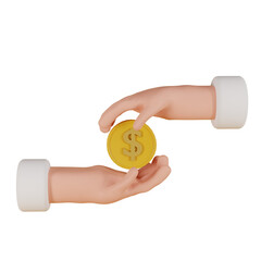 two hands holding money
