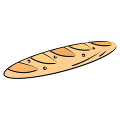 Isolated colored sketch of a baguette Vector