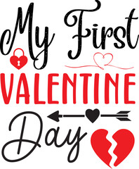 My first valentine day svg