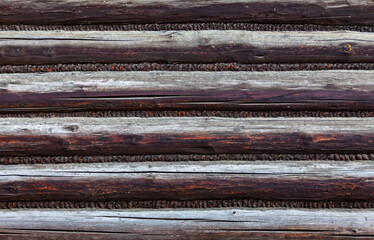 The texture of the wall of traditional wooden house