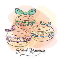 Sketch of a group of french macaroni France Vector