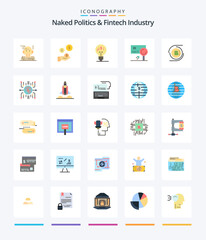 Creative Naked Politics And Fintech Industry 25 Flat icon pack  Such As fraud. card. industry. banking. idea