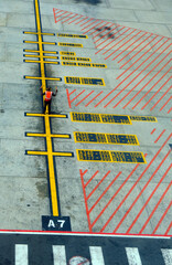 Airport aircraft parking markings