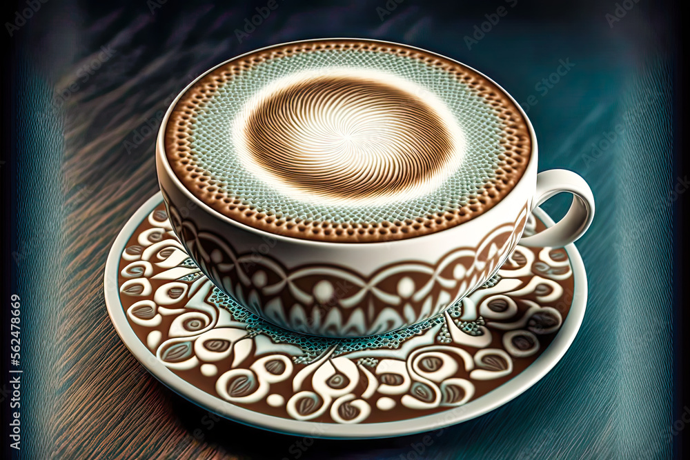 Aufkleber a teacup with a design on it - generative ai