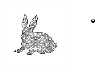 Vector cute rabbit coloring vector illustration design for kids and adults