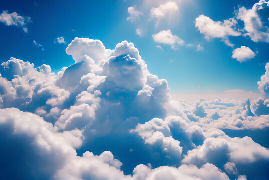 Cumulus clouds viewed from plane