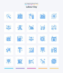 Fototapeta na wymiar Creative Labour Day 25 Blue icon pack Such As construction. architecture. plan. wood. cutting