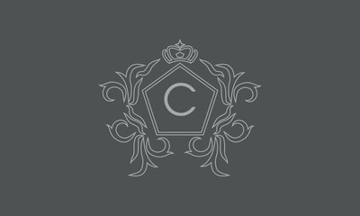 Logo design with initial letter С. Can be used for company logos, business, postcards.