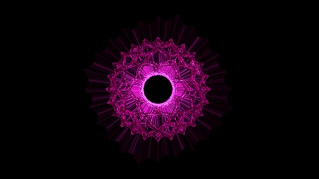 Ancient symbol Violet Crown Chakra Purple Crystal lotus flower AUM kundalini energy 3d background vj loop Sahasrara psychedelic art 60 bpm beat 4k abstract hindu spiritual animation