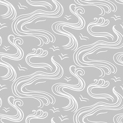Ocean waves seamless pattern
