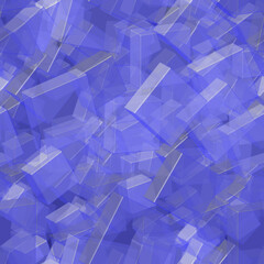 Transparent Blue Tiles Seamless Pattern, 3D Illustration