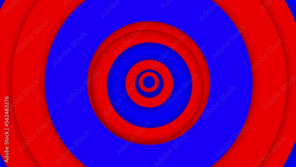 Poster multicolored waving circles background animation, seamless looping.