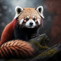 red panda illustration with AI 