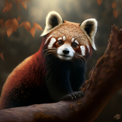 red panda illustration with AI 