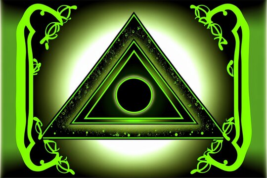 Black and Green Triangle Background made with Generative AI.