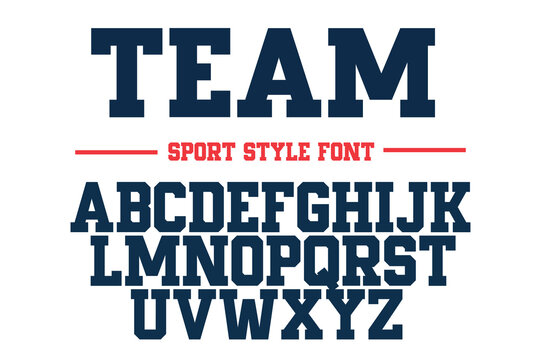 Classic College Font. Vintage Sport Font In American Style For Football, Baseball Or Basketball Logos And T-shirt. Athletic Department Typeface, Varsity Style Font