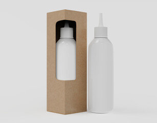 Matte Bottle Mockup Isolated On White Background. 3d illustration