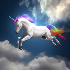 Naklejka na ściany i meble unicorn flying