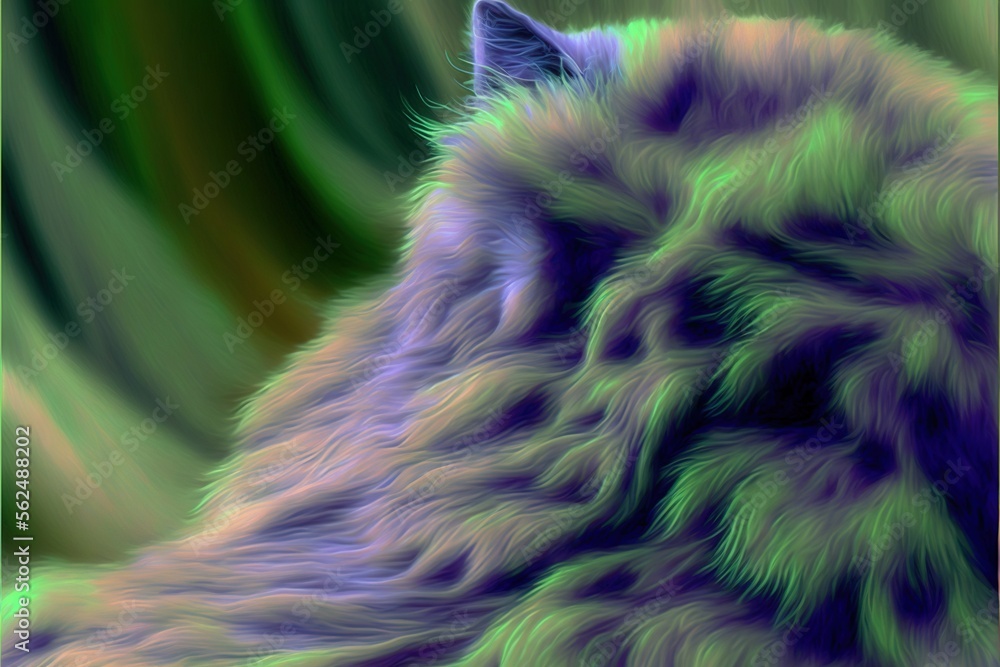Poster a cat with a blurry background looks to its left side as it stares at something in the distance with