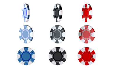 3D Illustration of Casino Chips