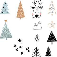 cute animals and trees