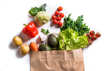 Healthy food in paper bag