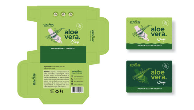 Aloe vera Soap Box Packaging Design
