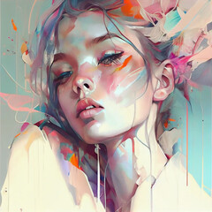 portrait of a girl with painted face