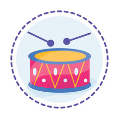 Isolated colored drum toy icon Flat design Vector
