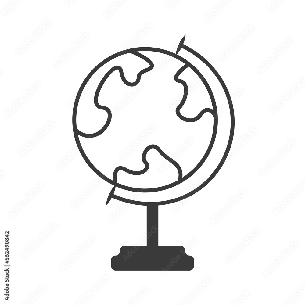 Poster globe planet earth vector icon. earth globe vector. minimalist earth style. outline globe earth. con
