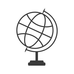 Globe planet earth vector icon. Earth globe vector. Minimalist earth style. Outline globe earth. Contour globe.