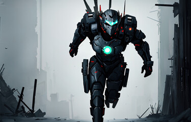 robot cyborg soldier with mask © Faisal