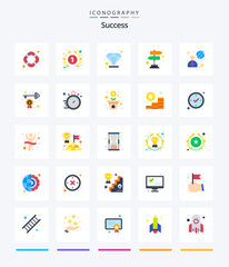 Creative Sucess 25 Flat icon pack  Such As user. global. premium. connection. direction of success