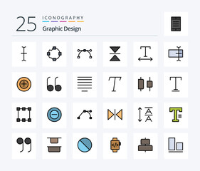 Design 25 Line Filled icon pack including more. input. flip. field. tracking