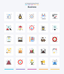 Creative Business 25 Flat icon pack  Such As strategy. consumer. social. business. acquisition