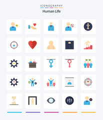 Creative Human 25 Flat icon pack  Such As human. person. avatar. human. user