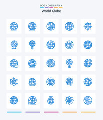 Creative Globe 25 Blue icon pack  Such As web. globe. global. world. globe