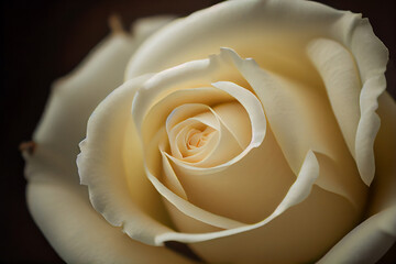 Nahaufnahme weiße Rose Blüte. Generative Ai