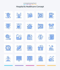 Creative Hospital & Healthcare Concept 25 Blue icon pack  Such As chromosome. hospital. thermometer. healthcare. health