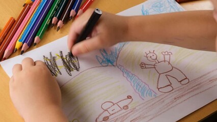 child drawing paint - Powered by Adobe