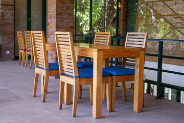 empty restaurant chair and table