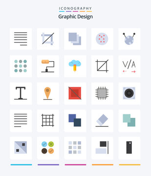 Creative Design 25 Flat icon pack  Such As pencil. cloud. layers. paint roller. design