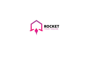 Rocket logo design, gradient rocket logo design