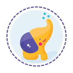 Isolated colored elephant toy icon Flat design Vector