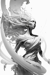 stylized fantasy art portrait of a beautiful woman. is not based on any real person. generative AI	
