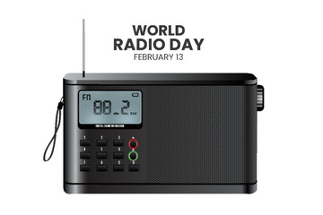 world radio day with realistic radio design concept