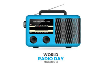 world radio day with realistic radio design concept