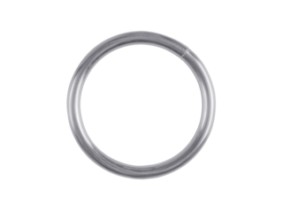 Silver colored metallic ring. Steel ring isolated png with transparency