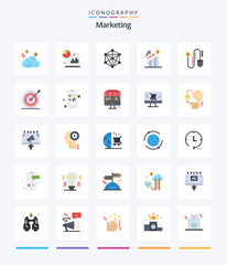 Creative Marketing 25 Flat icon pack  Such As marketing. mouse. language. dollar. finance