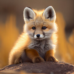 Little red fox, created with Generative AI technology.